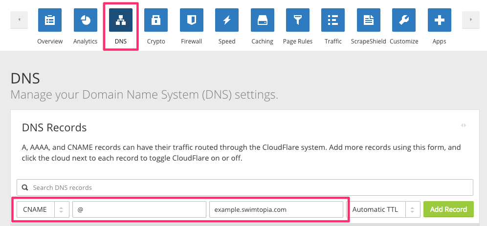 Adding a new MX Record on CloudFlare. Image Courtesy: Swimtopia